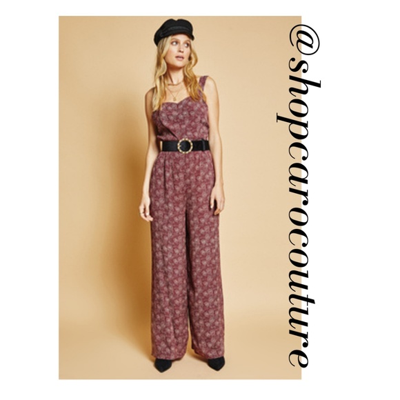SAGE THE LABEL, Wide Leg Jumpsuit, Maroon - multiple sizes - Picture 3 of 8
